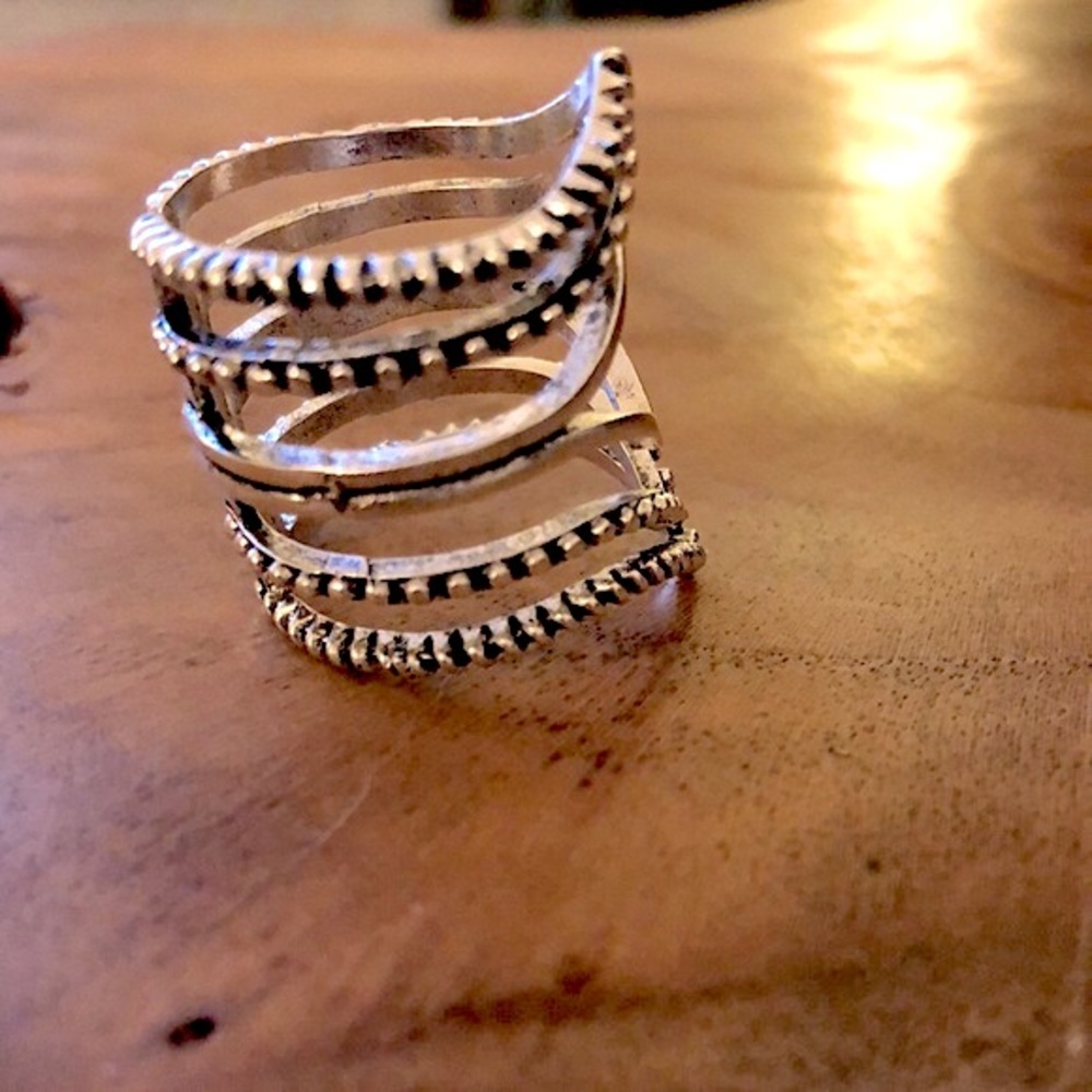 Silver Boho Statement Ring - image 6